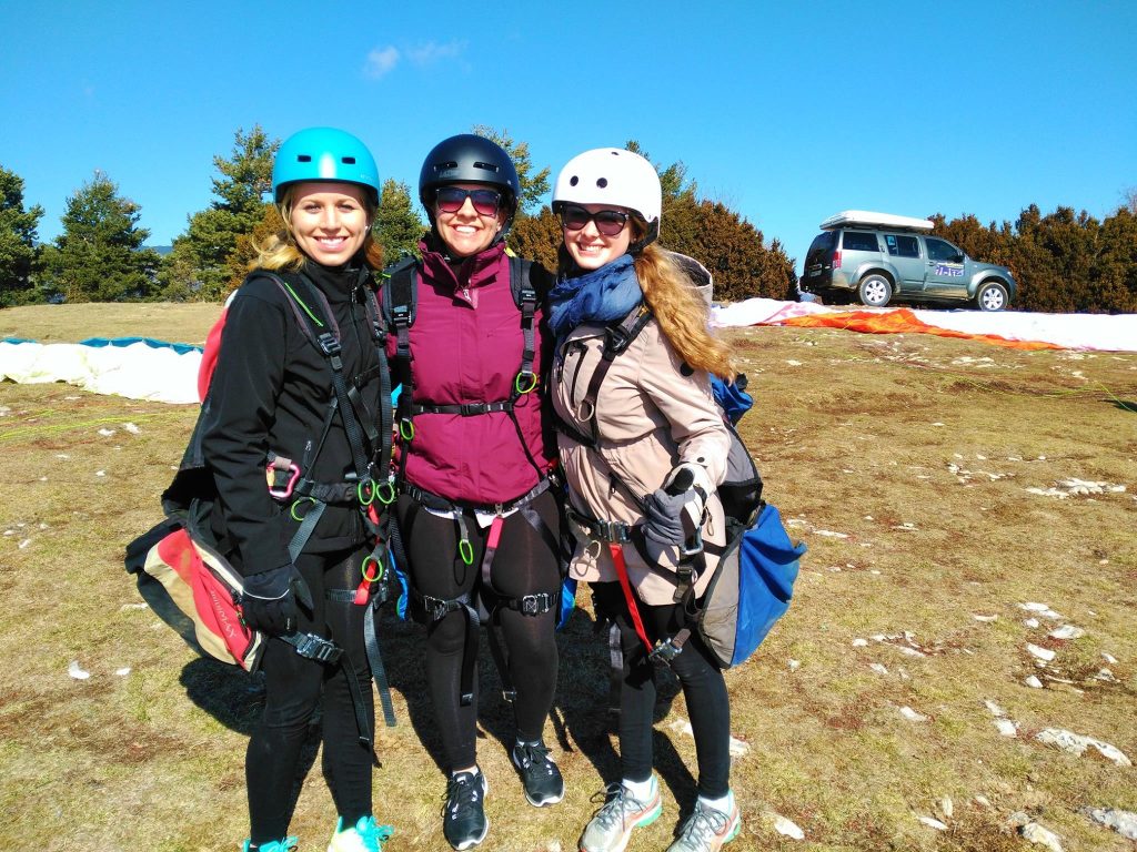 Paragliding tandem flight around Barcelona in February