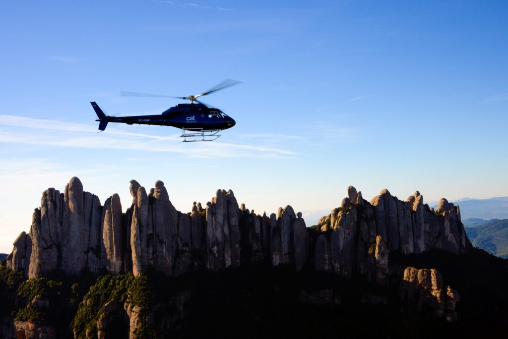 Private helicopter tour over montserrat