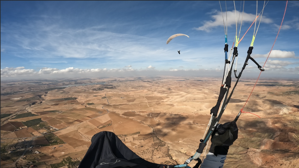 Paragliding flight in Arguergour, Morocco