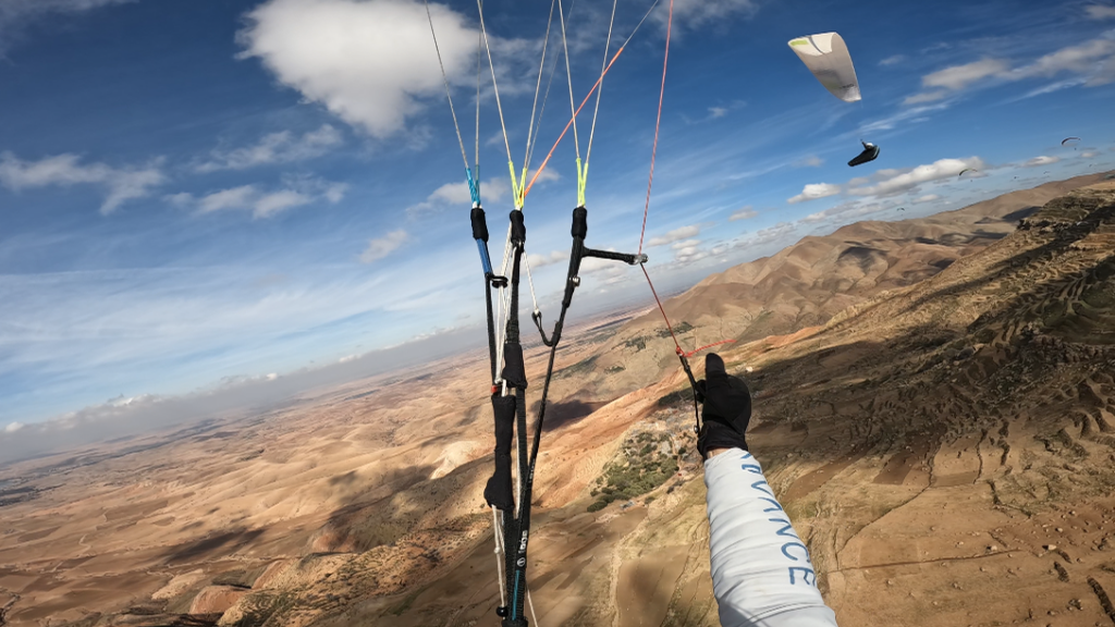 Paragliding flight in Arguergour, Morocco