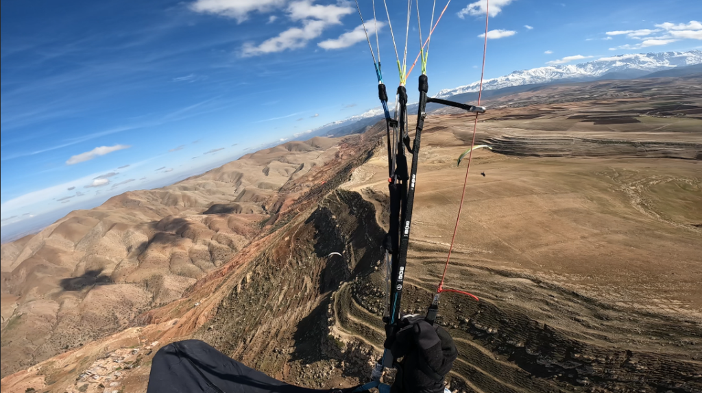 Paragliding flight in Arguergour, Morocco